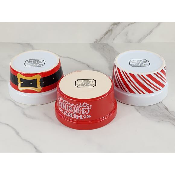 Celebrate It Christmas Ramekin Bakeware Serving Bowl 6oz Holiday Santa Dishes x3 - Picture 12 of 14